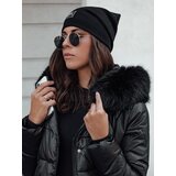 DStreet Kurtka damska STYLOWQ długa pikowana z futerkiem czarna | Shoptok.si
