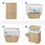  Trokomorna Košara za Rublje od Bambusa - Natural | shoptok.hr