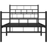  Metalni okvir kreveta uzglavlje i podnožje crni 90x190 cm | shoptok.hr