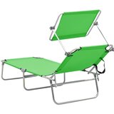  Sklopiva ležaljka za sunčanje s krovom zelena aluminijska | shoptok.hr