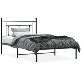 Metalni okvir za krevet s uzglavljem crni 107x203 cm | shoptok.hr