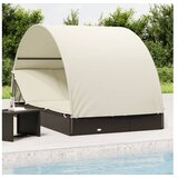  Ležaj za sunčanje za 2 osobe crni 211 x 112 x 140 cm poliratan | shoptok.hr
