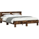  Okvir za krevet s uzglavljem boja hrasta 140x190 cm drveni | shoptok.hr