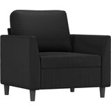  Fotelj s stolčkom za noge črn 60 cm umetno usnje | Shoptok.si