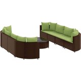 vidaXL 9-dijelni set vrtnih sofa s jastucima poliratan smeđi | shoptok.hr
