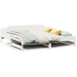 vidaXL Izvlečna dnevna postelja bela 90x190 cm trdna borovina | Shoptok.si