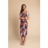 Fenzy Elegantna Midi Obleka S Cvetličnim Potiskom, Svetlo Roza | Shoptok.si
