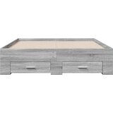 vidaXL Okvir za krevet s ladicama boja sivog hrasta 120x190 cm drveni | shoptok.hr