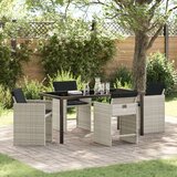  Set od 5 komada blagovaonskog namještaja za vrt s jastucima svjetlosive boje od poli ratana | shoptok.hr