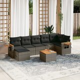 vidaXL 8-dijelni set vrtnih sofa od poliratana s jastucima sivi | shoptok.hr