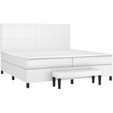Krevet s oprugama i madracem bijeli 200x200 cm umjetna koža | Eponuda.com