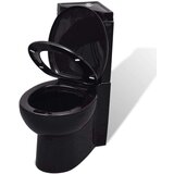 vidaXL Keramična Kotna WC Školjka Črne Barve | Shoptok.si