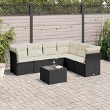 vidaXL 7-dijelni set vrtnih sofa od poliratana s jastucima crni | shoptok.hr