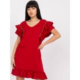 FANCY Dress-FA-SK-7017.72P-burgundy | Shoptok.si