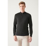 Avva Men's Anthracite High Neck Wool Blended Standard Fit Normal Cut Knitwear Sweater Cene