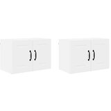 vidaXL Stenska kuhinjska omarica s polico 2 pcs Visok sijaj bela | Shoptok.si