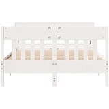 vidaXL Posteljni okvir z vzglavjem bel 150x200 cm trdna borovina, (21311154) | Shoptok.si