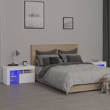 vidaXL Nočna omarica 2 kosa z LED lučkami bela 70x36,5x40 cm Cene