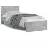 Maison Chic Posteljni okvir - Enojna postelja - Postelja za odrasle z vzglavjem betonsko siv 90x190 cm inž. les-J9372, (21774194) | Shoptok.si