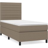 vidaXL Box spring postelja z vzmetnico taupe 90x190 cm blago, (20897417) | Shoptok.si