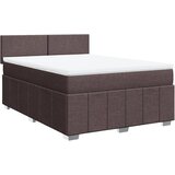 vidaXL Box spring postelja z vzmetnico temno rjava 160x200 cm blago, (21310806) | Shoptok.si