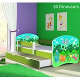  Dječji krevet ACMA s motivom, bočna zelena + ladica 140x70 cm 30 Dinosaurs | shoptok.hr