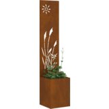 vidaXL Vrtni Sadič s Dekorativnom Pločom Rđa 32 x 140 cm | shoptok.hr