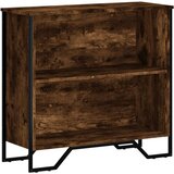 Maison Chic Knjižna omara - Knjižni regal dimljeni hrast 80x31x74,5 cm inženirski les, (21724776) Cene