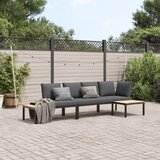 vidaXL 3-dijelni set vrtnih sofa s jastucima crni aluminijski Cijene