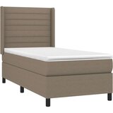 vidaXL Krevet box spring s madracem LED smeđesivi 90x190 cm tkanina | shoptok.hr
