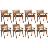 The Living Store Vrtni stoli z blazinami 8 kosov trden akacijev les - Vrtni Stol, (21475099) | Shoptok.si