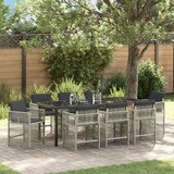  Vrtni set za objed 9 pcs Svijetlo siva Čelik s prahom premazan | shoptok.hr