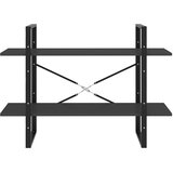 Ormarić za knjige 2 razine sivi 100x30x70 cm konstruirano drvo | shoptok.hr