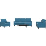 vidaXL 4-dijelni set sofa s jastucima plavi baršunasti | shoptok.hr