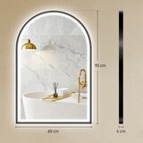  LED kupaonsko ogledalo 60 x 90 cm s rasvjetom prednje i stražnje osvjetljenje memorijska funkcija dodirni prekidač crno | shoptok.hr