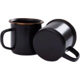 Barebones Komplet 2 emajliranih skodelic - Charcoal | Shoptok.si
