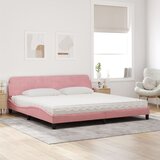  Krevet s madracem Dover ružičasti 200x200 cm baršunasti | shoptok.hr