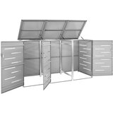 Trojna lopa za smetnjak 207x77,5x115 cm nerjaveče jeklo, (20753281) | Shoptok.si