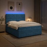  LED okvir za krevet s madracem Plava 200 x 200 cm Baršun Cijene