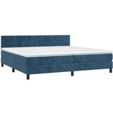  S oprugama i madracem tamnoplavi 200x200 cm baršunasti | shoptok.hr