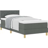vidaXL krevet s opružnim okvirom s dušekom Tamno siva 100x200 cm Tkanina | shoptok.hr