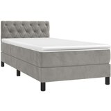  Krevet box spring s madracem LED svjetlosivi 80x200 cm baršun | shoptok.hr
