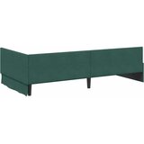  Kutni okvir kreveta Tamnozelena 90 cm x 190 cm Baršun | shoptok.hr