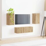  Set omare za televizijo na steni 4 pcs Umetni hrast, (5000132510) | Shoptok.si