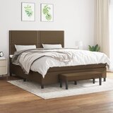  The Living Store Box spring postelja z vzmetnico temno rjava 160x200 cm blago - Box Spring Postelja, (21497022) Cene