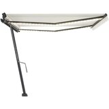  Tenda na ručno uvlačenje s LED svjetlima 400 x 300 cm krem | shoptok.hr