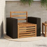  Srednja sofa za van Prirodna - Prirodna Metalni okvir s crnim rattanom | shoptok.hr