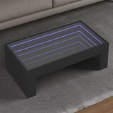 vidaXL Klubska mizica z neskončnimi LED črna 90x50x30 cm Cene