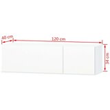 Sijaj TV ormarići od iverice 2 kom 120 x 40 x 34 cm bijeli visokog sjaja | shoptok.hr