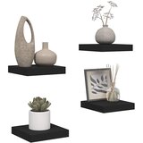  Plutajuće zidne police 4 kom crne 23 x 23,5 x 3,8 cm MDF | shoptok.hr